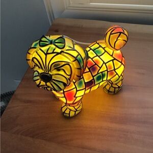Cute usb look of stain glass lit dog